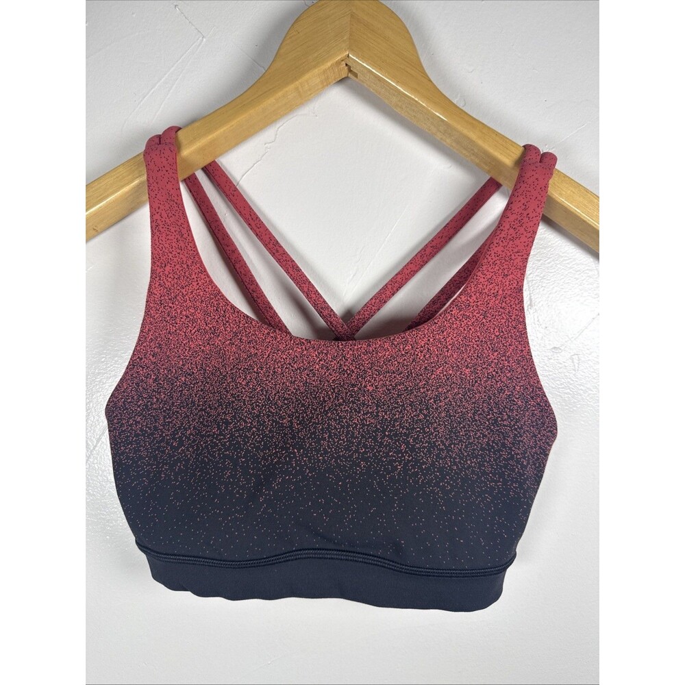 Lululemon Energy Bra Ombre Speckle Black Red Size 6